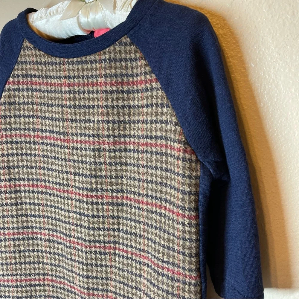 Crewcuts Houndstooth Plaid Long Sleeve Dress Size 6